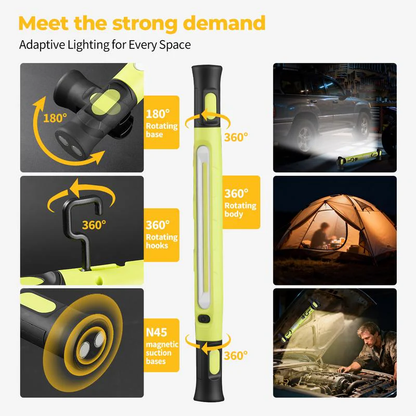 ⚡Under Hood Work Light Bar, 3000LM LED Magnetic Light Bar with Hooks, 5200mAh