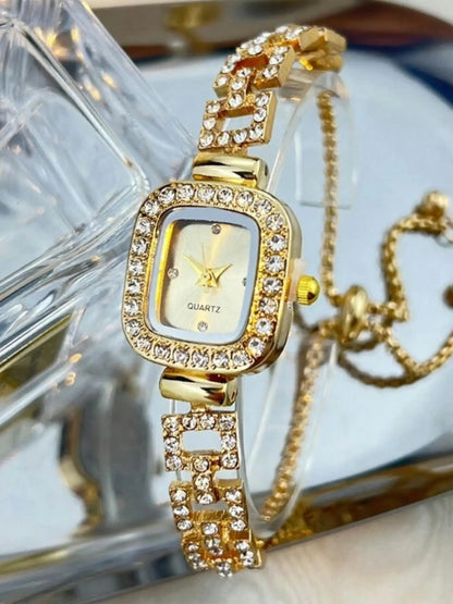 🔥Hot Sales 50% OFF🎁Women's Square Rhinestone Decor Watch