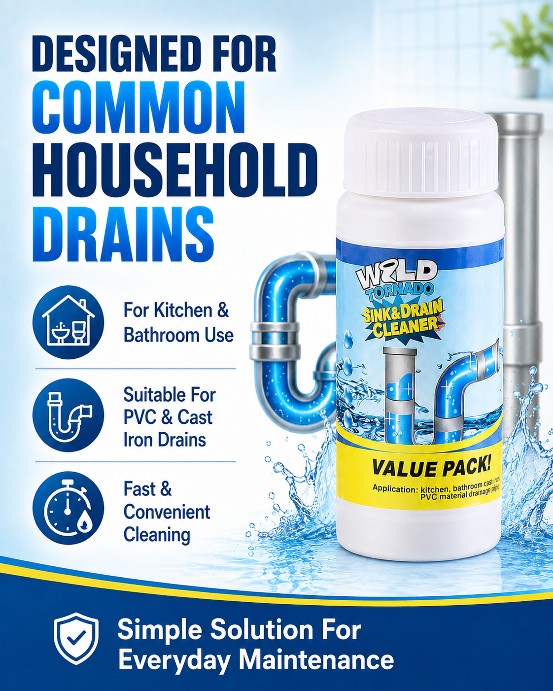 High-Efficiency Odor-Neutralizing Sink & Drain Cleaner