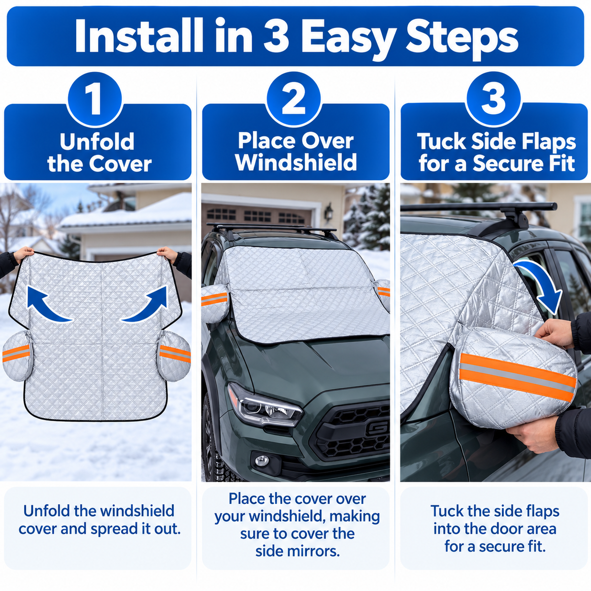 🚗 All-Season Magnetic Windshield Cover – Snow, Ice & Frost Protection