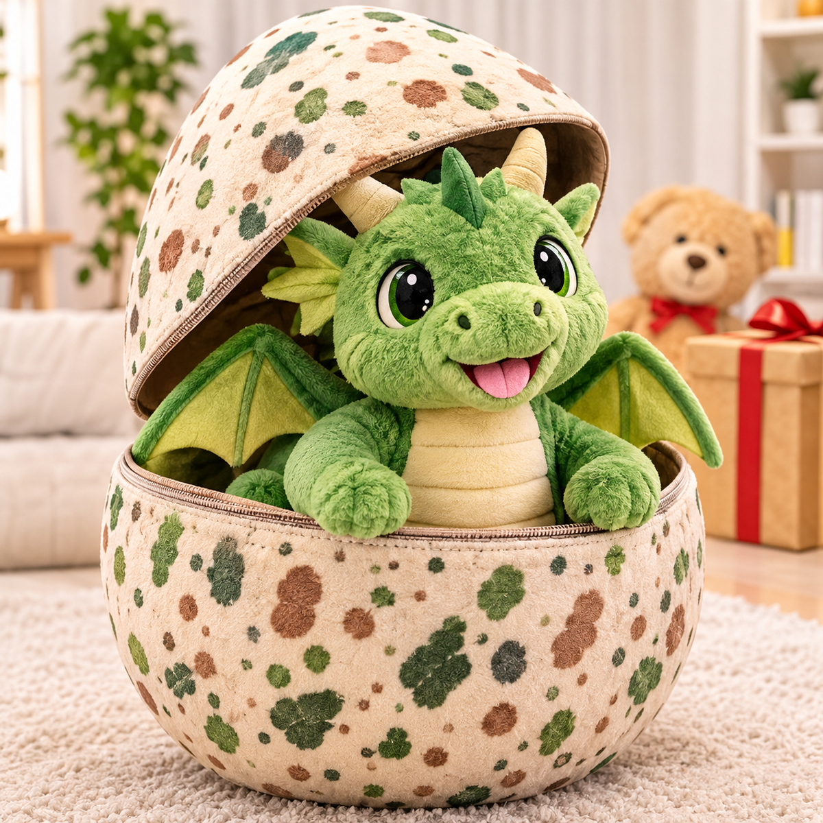 🐉 Giant Dragon Egg Surprise Plush – Unzip & Reveal Your Cuddly Dragon 🥚✨