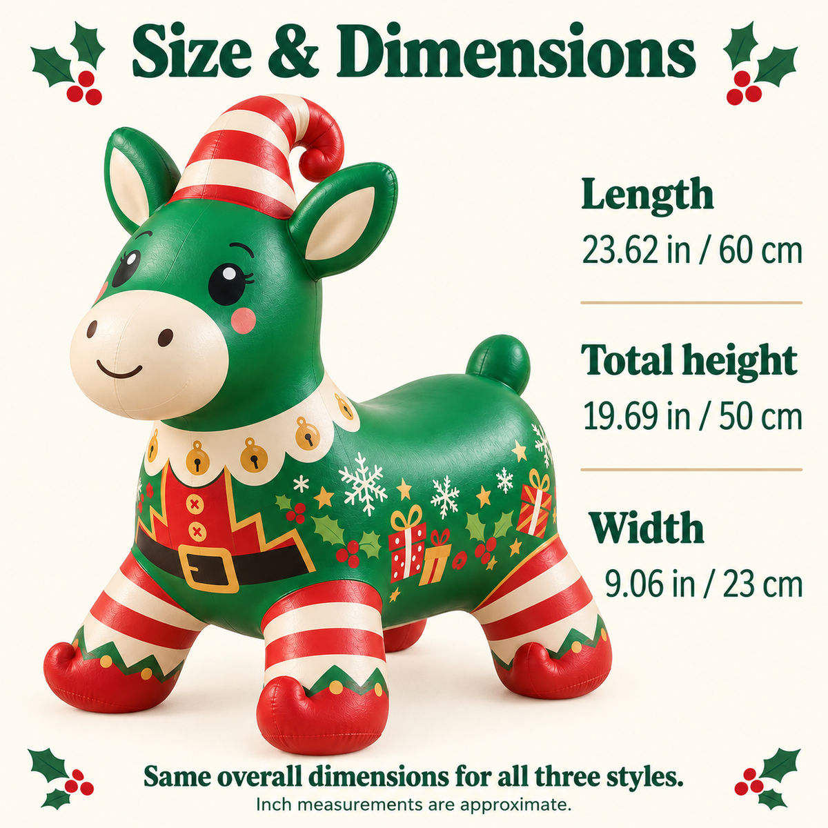🎅Kids Christmas Animal Bouncy Hopper | Ride-On Inflatable Toy Gift