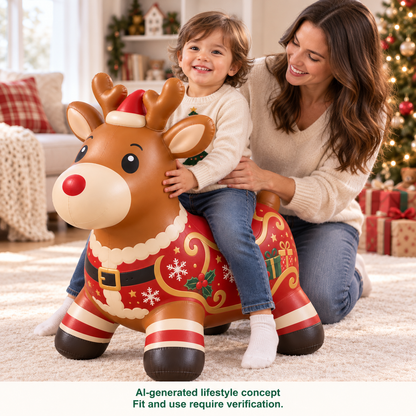 🎅Kids Christmas Animal Bouncy Hopper | Ride-On Inflatable Toy Gift