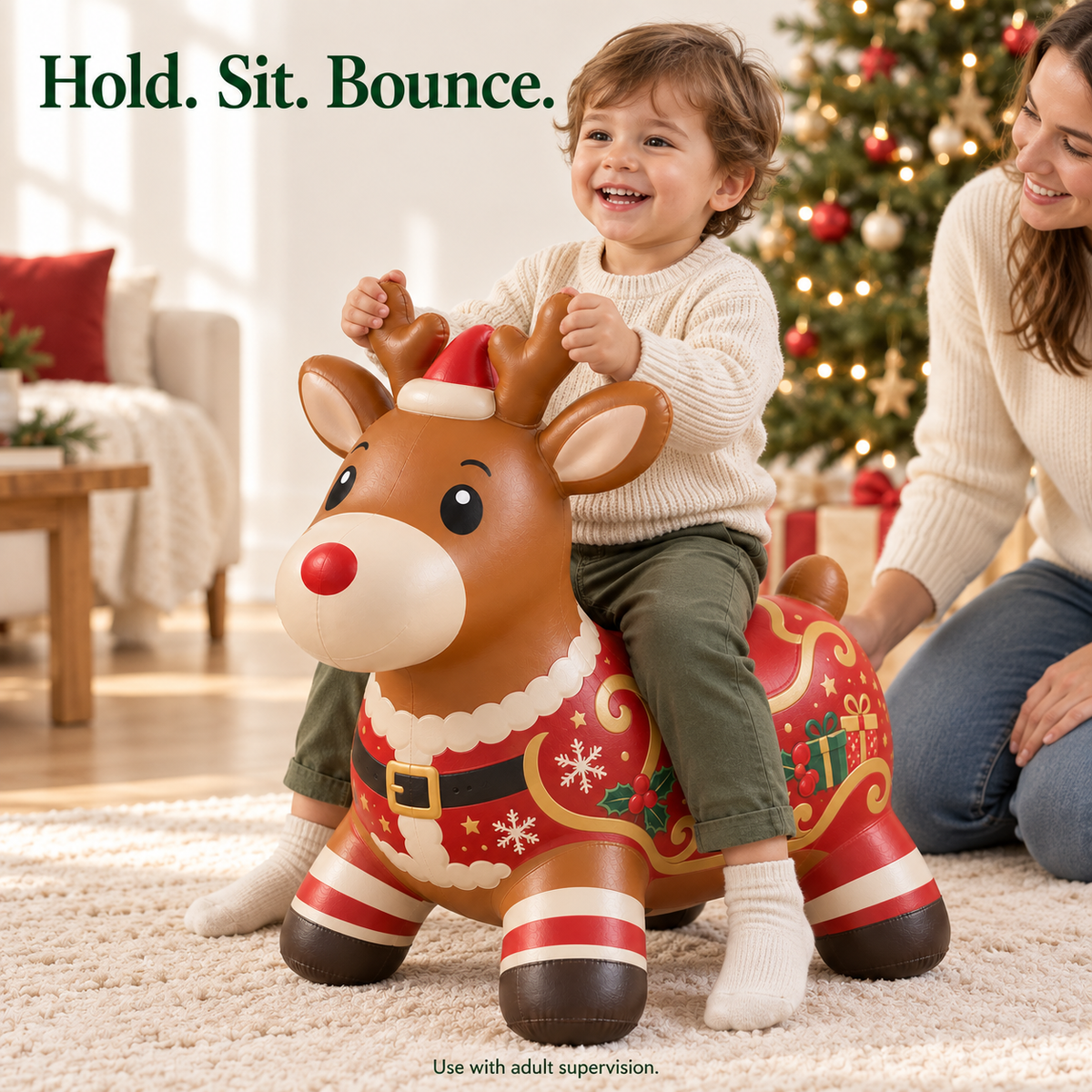 🎅Kids Christmas Animal Bouncy Hopper | Ride-On Inflatable Toy Gift
