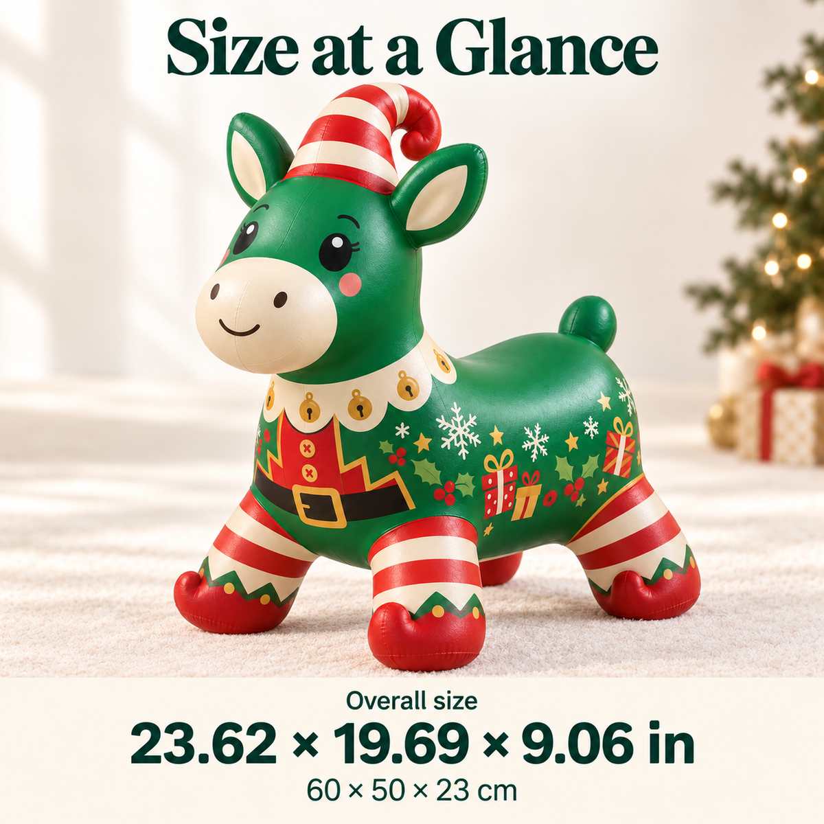 🎅Kids Christmas Animal Bouncy Hopper | Ride-On Inflatable Toy Gift