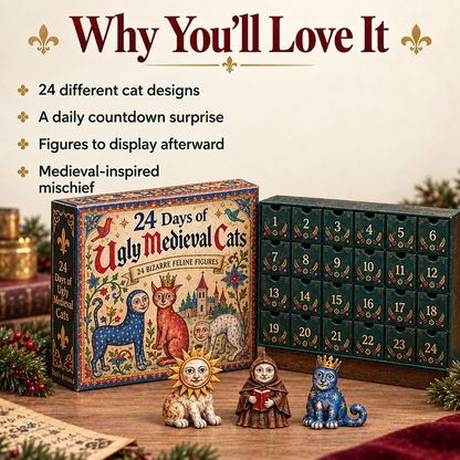 🔥 24 Days of Ugly Medieval Cats – Hilariously Weird Cat Advent Calendar 2026💕