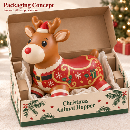 🎅Kids Christmas Animal Bouncy Hopper | Ride-On Inflatable Toy Gift