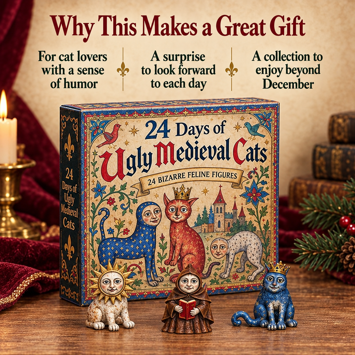 🔥 24 Days of Ugly Medieval Cats – Hilariously Weird Cat Advent Calendar 2026💕