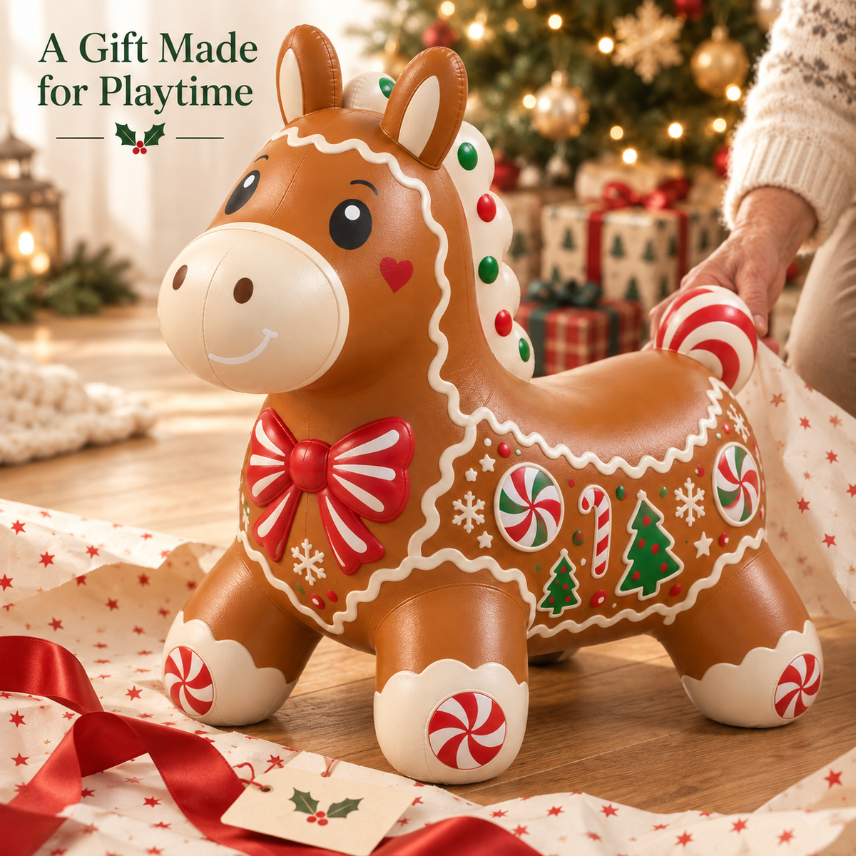 🎅Kids Christmas Animal Bouncy Hopper | Ride-On Inflatable Toy Gift
