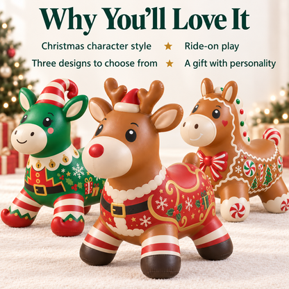 🎅Kids Christmas Animal Bouncy Hopper | Ride-On Inflatable Toy Gift