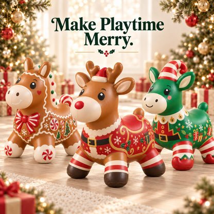 🎅Kids Christmas Animal Bouncy Hopper | Ride-On Inflatable Toy Gift
