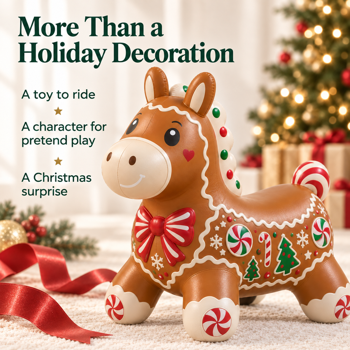 🎅Kids Christmas Animal Bouncy Hopper | Ride-On Inflatable Toy Gift
