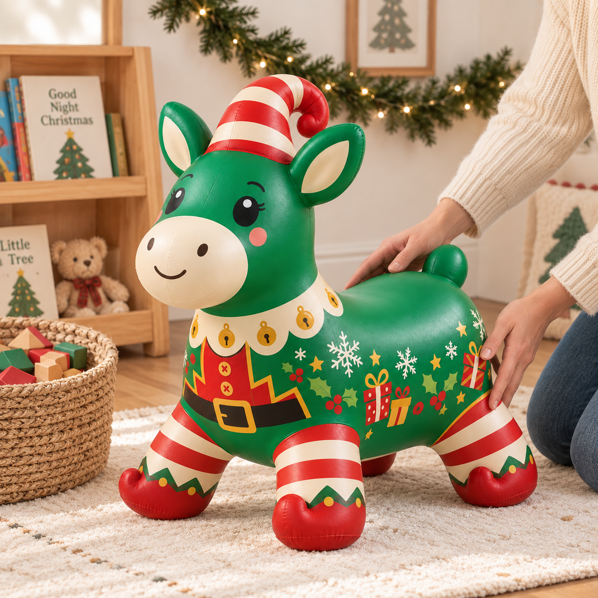 🎅Kids Christmas Animal Bouncy Hopper | Ride-On Inflatable Toy Gift
