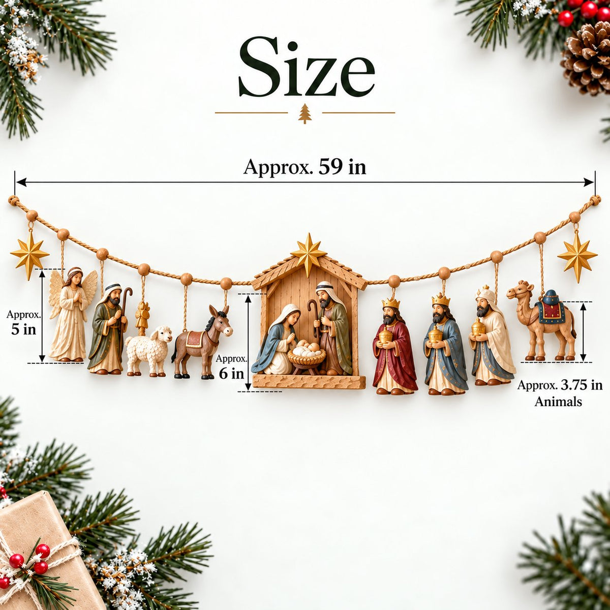 🔥HOT SALE✝️ 🎄 The Night Hope Was Born – Bethlehem Nativity Christmas Garland✨