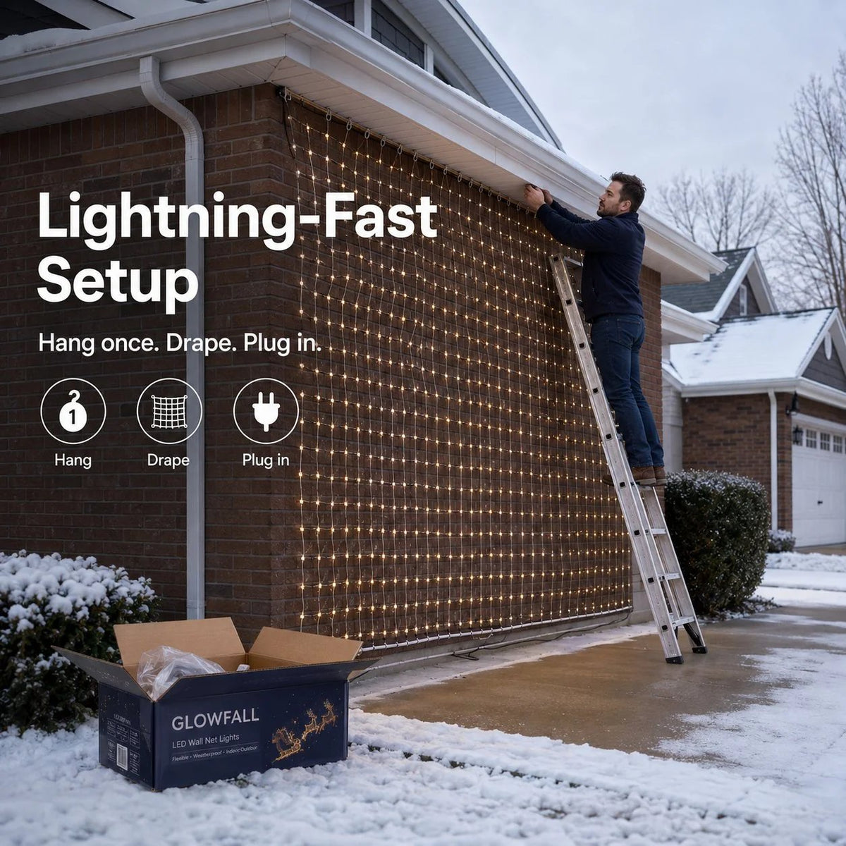 🎅🏠Christmas LED House Net & Smart Outdoor Wall Curtain Light✨