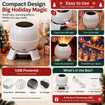 🦌Turn Any Room Into a Christmas Wonderland – Holiday Projection Night Light