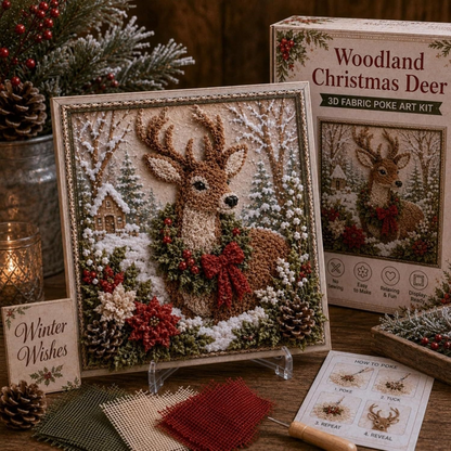3D Fabric Poke Art Kit – Easy Christmas Craft Kit