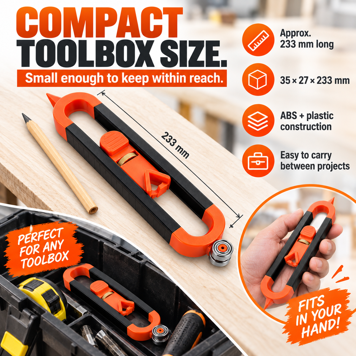 ✏️Contour Gauge Scribe Tool with Lock and Pencil