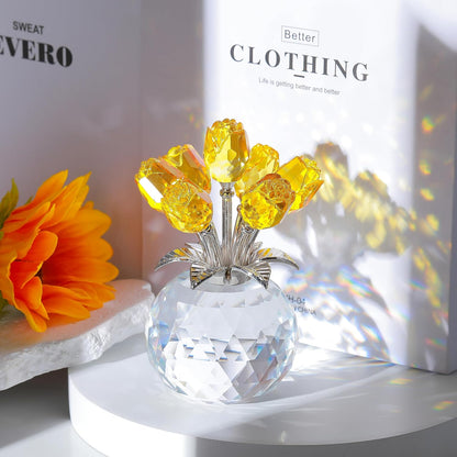 💐Crystal Colorful Rose Flower Vase