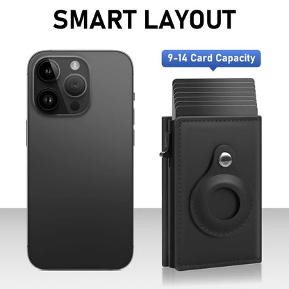 Portable Leather Smart Wallet RFID Blocking Slim Minimalist 6-9 Card Capacity ID Window Cash Slot Ultrathin Design for Everyday Carry