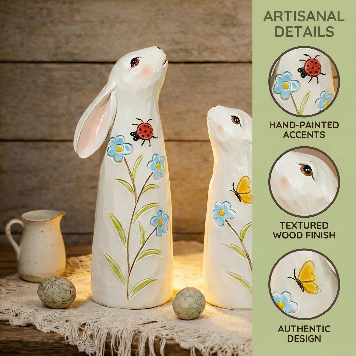 🔥Easter Hot Sale 49% OFF -Hand-Painted Spring Bunny Figurines