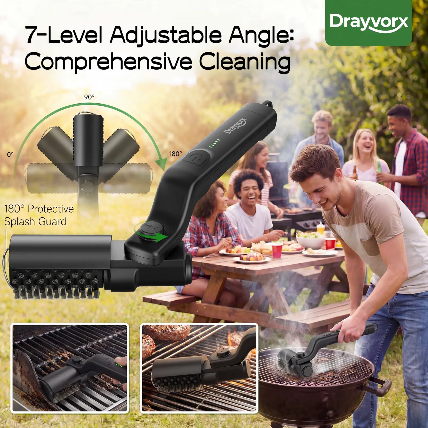 🔥Cordless Electric BBQ Grill Brush with 3-Speed Motor