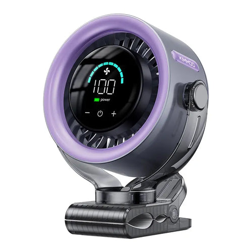 Rechargeable Portable Clip on Fan-100-Speed Touch Control, LED Display, 360° Rotate Quiet Turbo Desk Fan, Small Battery Operated USB Fan for Stroller Bed Travel Camping Golf Gym