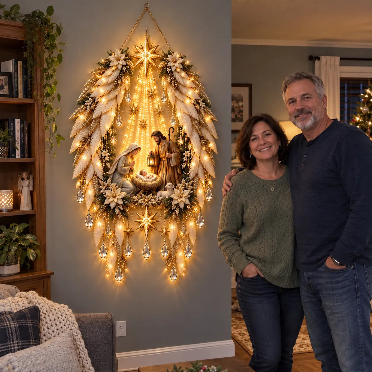 ✨ Lighted 3D Angel Wings Christmas Nativity Wall Decor ✨