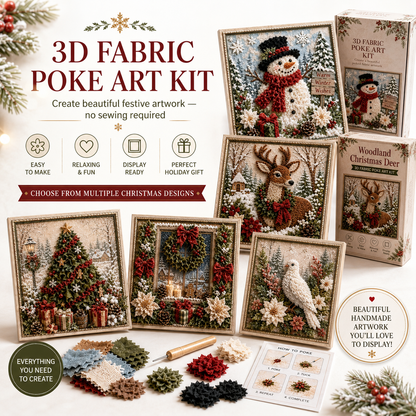 3D Fabric Poke Art Kit – Easy Christmas Craft Kit