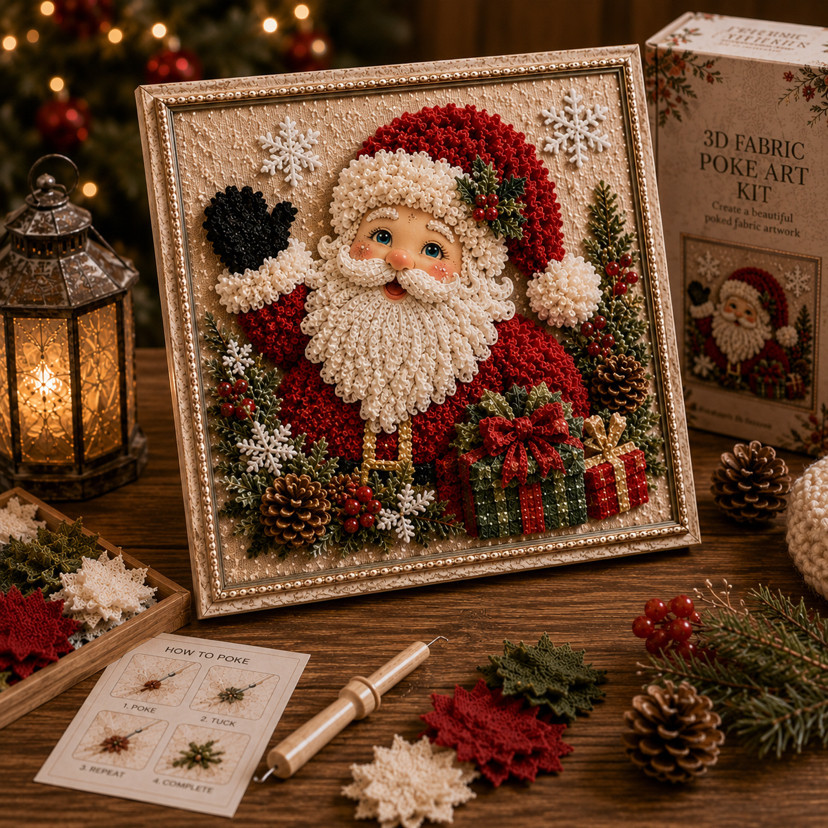 3D Fabric Poke Art Kit – Easy Christmas Craft Kit