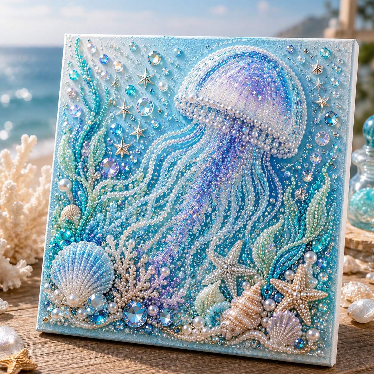 🔥Last Day 49% OFF - 🌊✨ Ocean Theme Pearl Art DIY Kit – Relaxing DIY Craft to Create Stunning Coastal Artwork