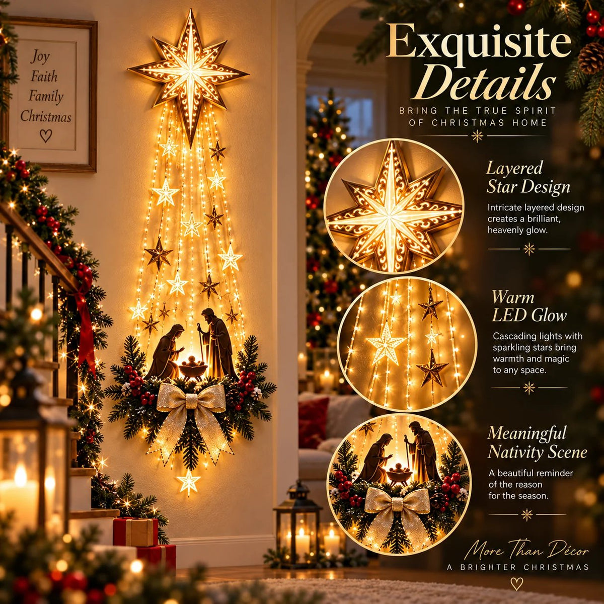 ✨Last Day 49% OFF✨ - Bethlehem Star of Faith™ – Lighted Nativity Christmas Wall Decor
