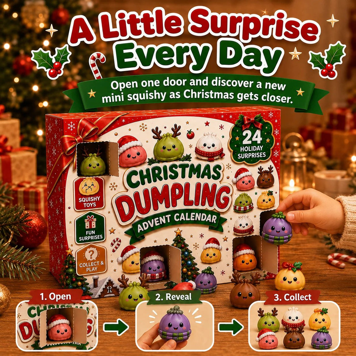 🎄 CHRISTMAS SPECIAL | 24 Days of Mini Squishies – Cute 2026 Advent Calendar with Daily Dumpling Surprises