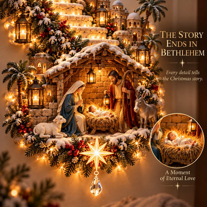 🎀✨ Last Day – 60% OFF!✨ Jesus Light of Heaven Christmas Wall Hanging✝️