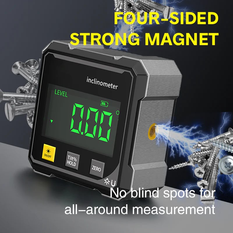 🔥HOT SALE⚙️ German Quality 4-Side Magnetic Digital Angle Gauge with Laser | Precision You Can Trust✨