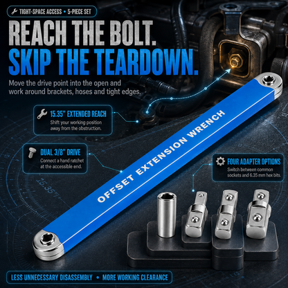 🛠️3/8" Offset Wrench Set – Reach Tight Bolts, No Part Removal Needed