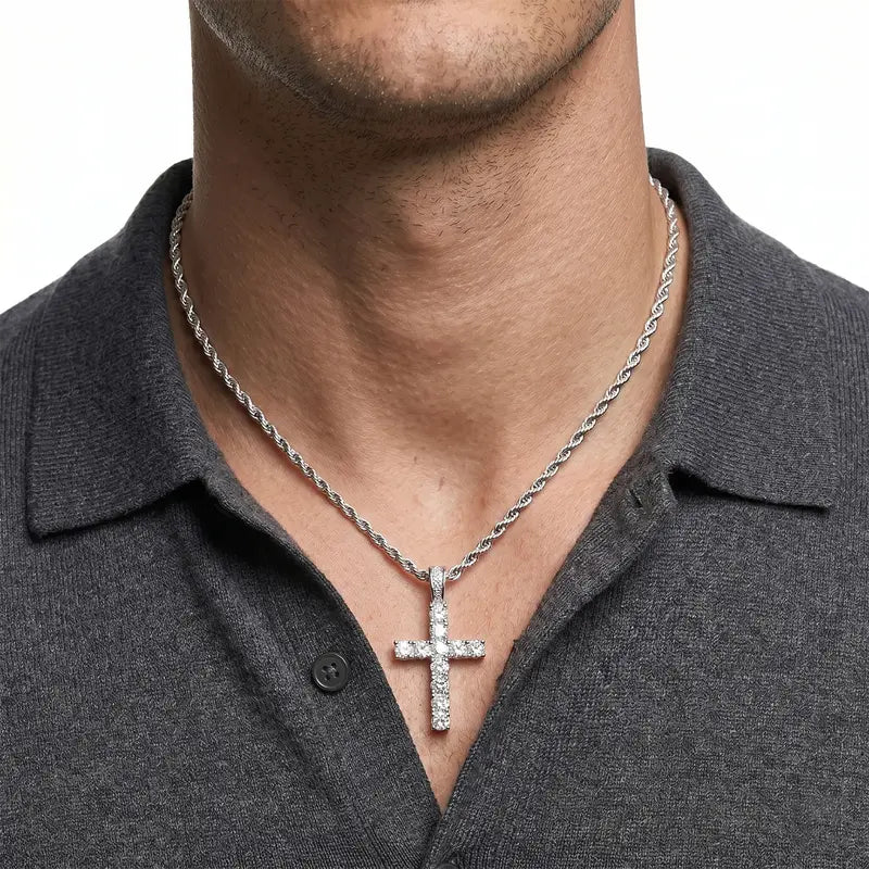 ✝️Cross pendant with diamond-studded necklace for Men and Women Jewelry Gift Unisex