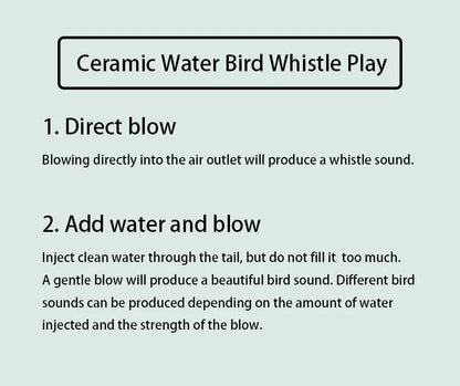 🐤 Ceramic Water Bird Whistle – Handcrafted, Realistic Chirping, Add Water to Sing (3PCS Set)