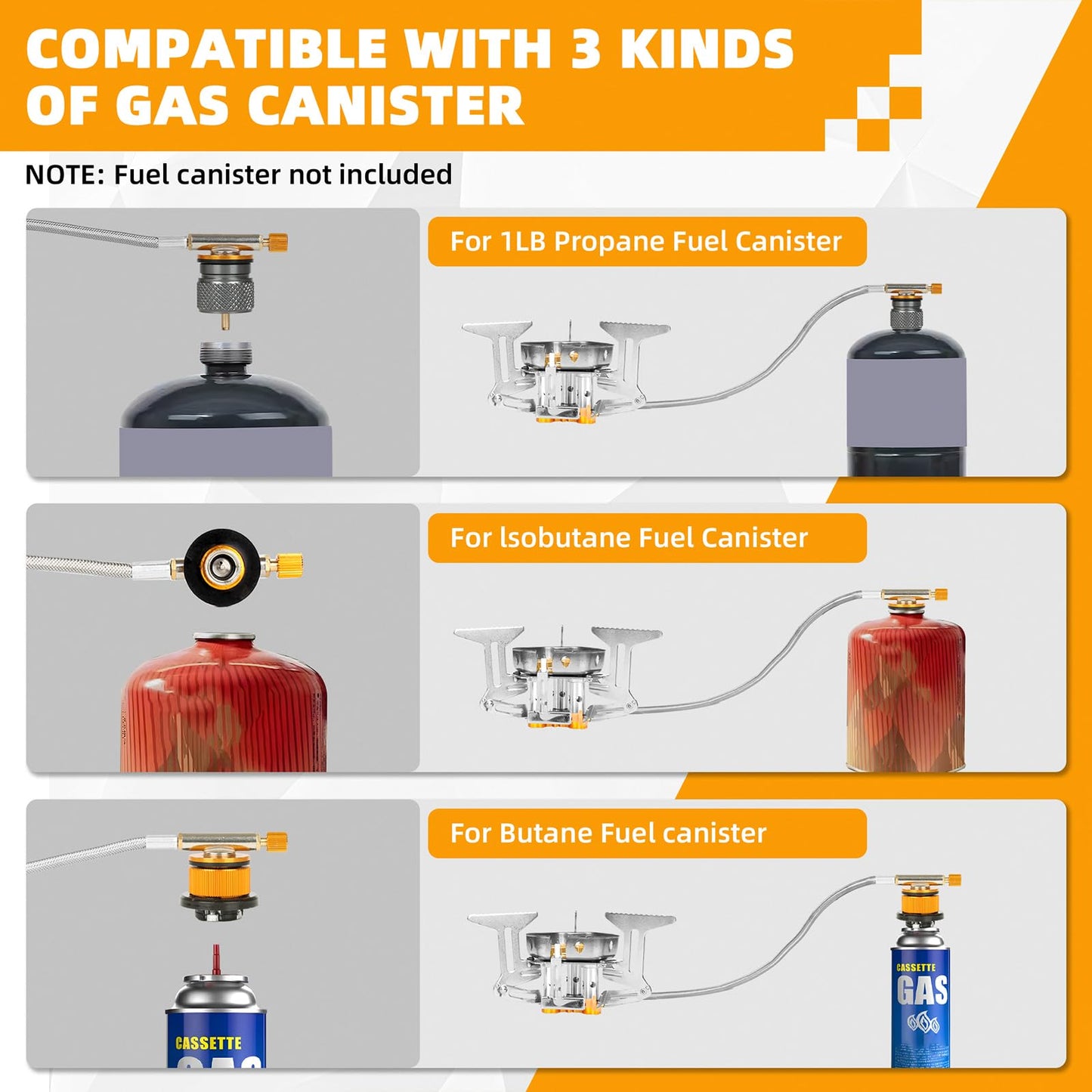 🔥Hot Sale🌟Windproof Camping Stove, Camping Gas Stove with Piezo Ignition