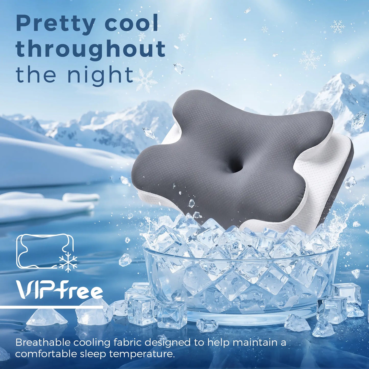 VIPfree Adjustable Ergonomic Memory Foam Neck Pillow