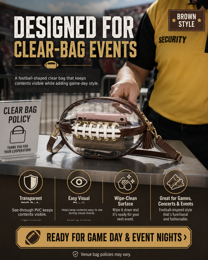 Clear Football Crossbody Bag | Game Day Clear Purse