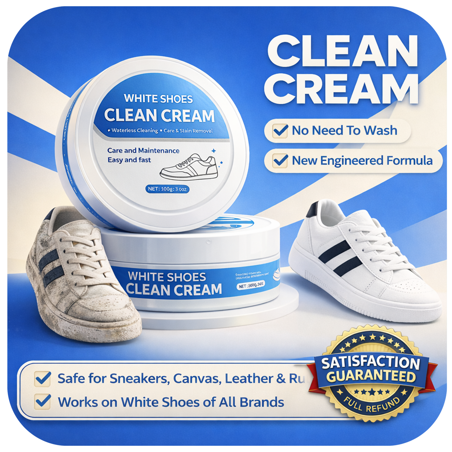💥Second 50% Off— The Ultimate White Shoes Cleaning Cream! 👟🧼