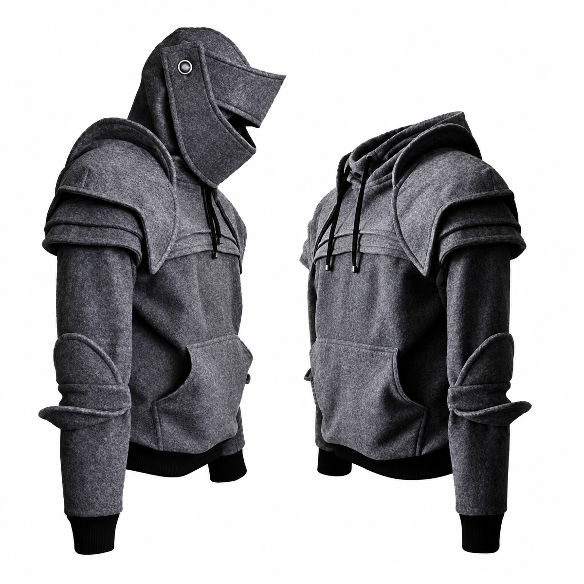 🛡️ Medieval Knight Armor Hoodie – Detachable Helmet Design