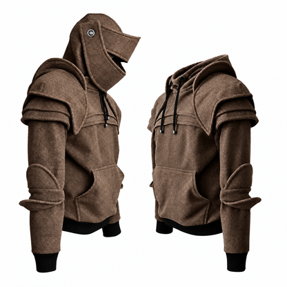🛡️ Medieval Knight Armor Hoodie – Detachable Helmet Design