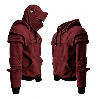 🛡️ Medieval Knight Armor Hoodie – Detachable Helmet Design