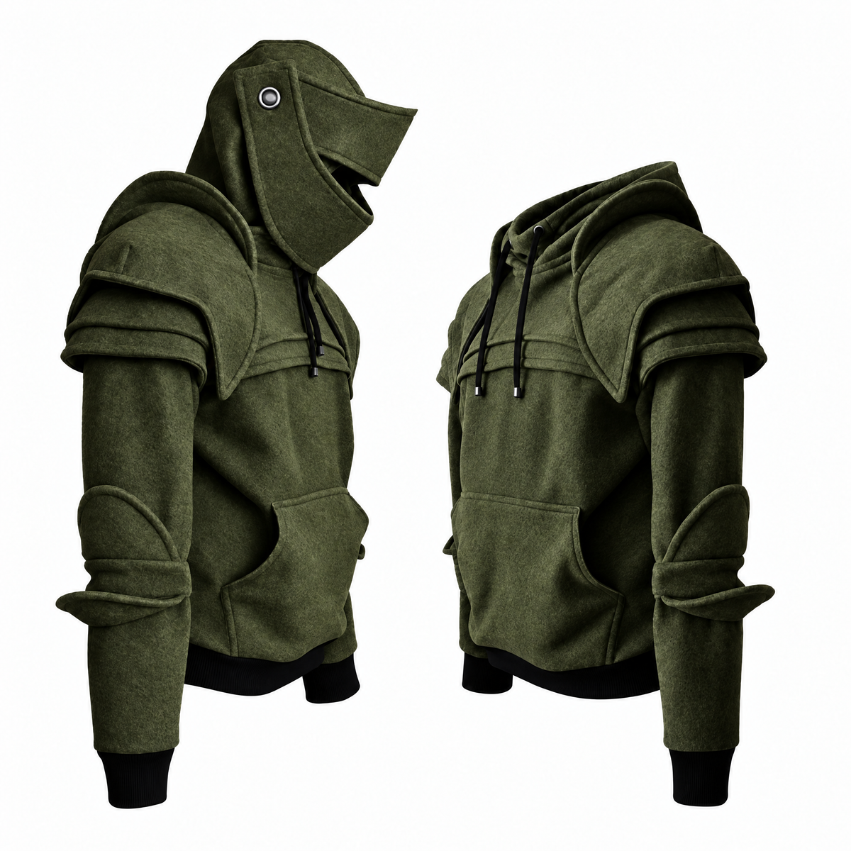 🛡️ Medieval Knight Armor Hoodie – Detachable Helmet Design