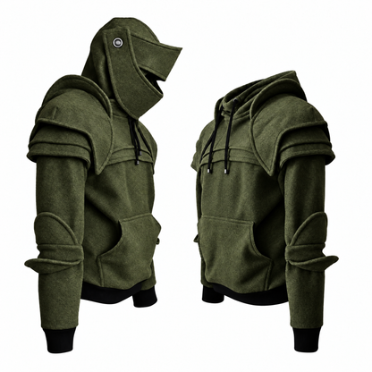 🛡️ Medieval Knight Armor Hoodie – Detachable Helmet Design