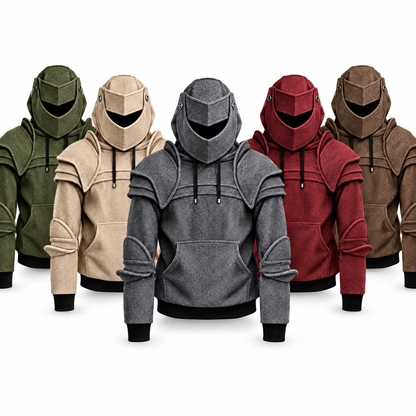 🛡️ Medieval Knight Armor Hoodie – Detachable Helmet Design