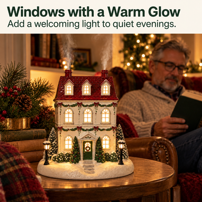 🏡Christmas House Aroma Diffuser – Gentle Mist & Glowing Windows