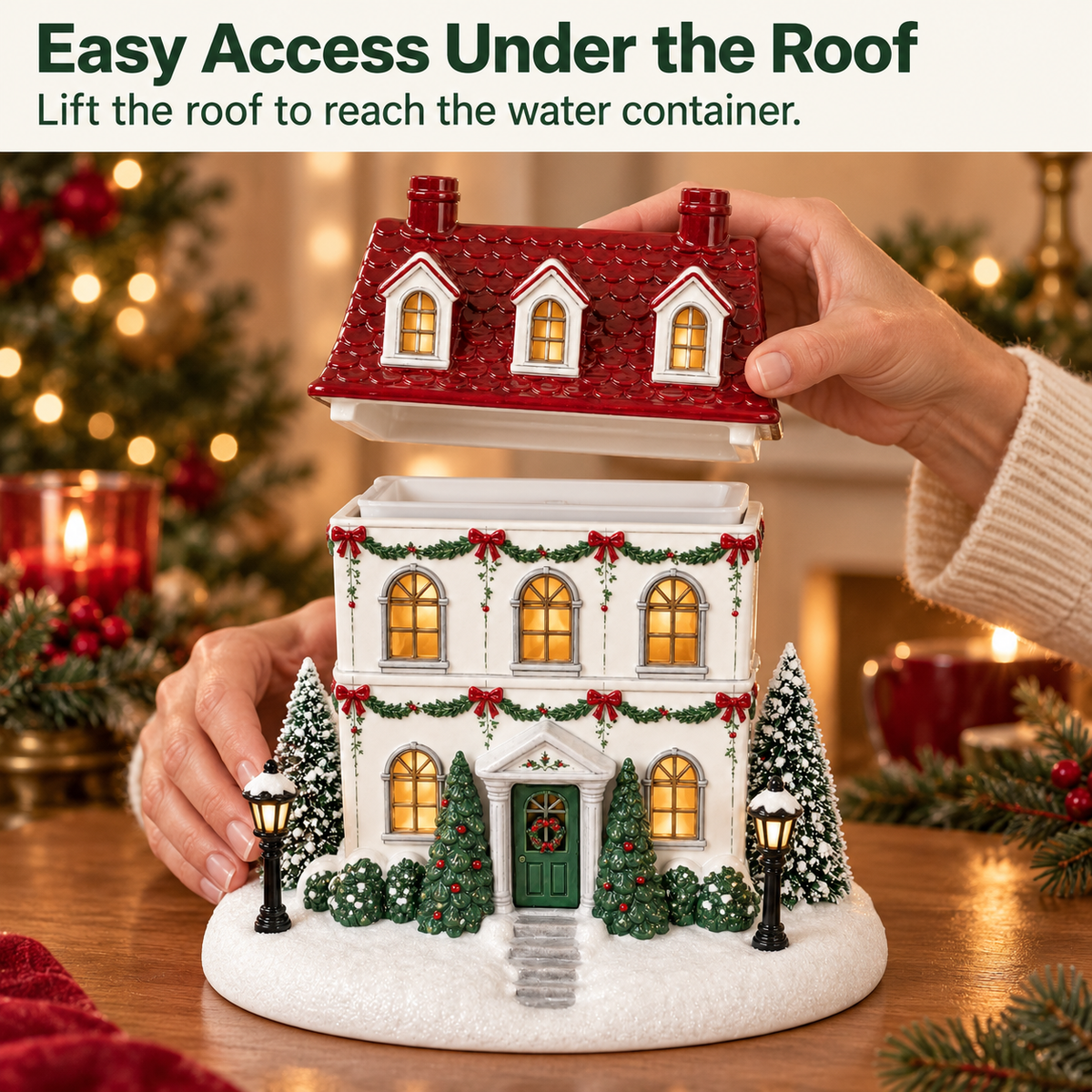 🏡Christmas House Aroma Diffuser – Gentle Mist & Glowing Windows